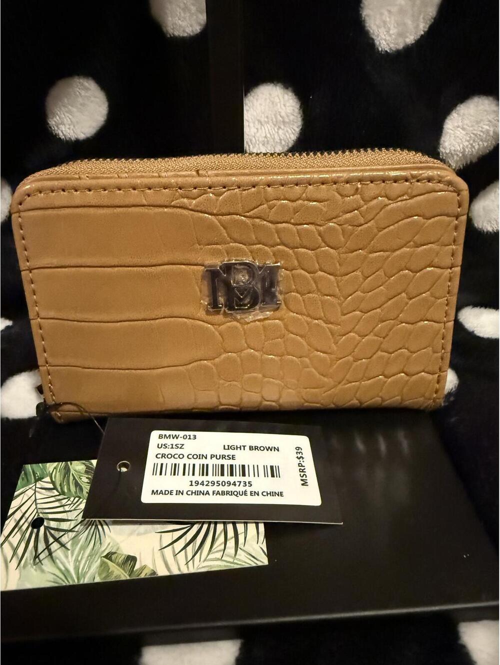 Badgley Mischka Light Brown Croco Wallet NWT
